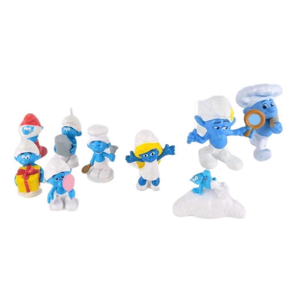 Smurf Figures Lot of 9 McDonalds Happy Meal Smurfs only - see store for cottage.
